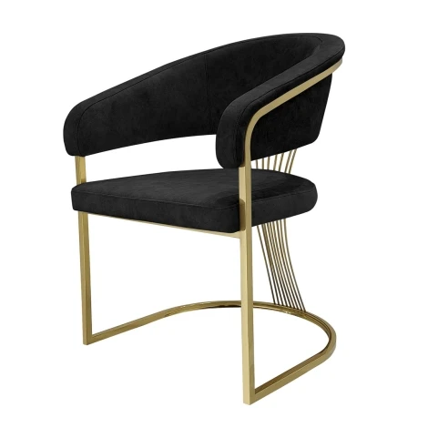 DC2003 - Porado Black & Gold Chair (Pair)
