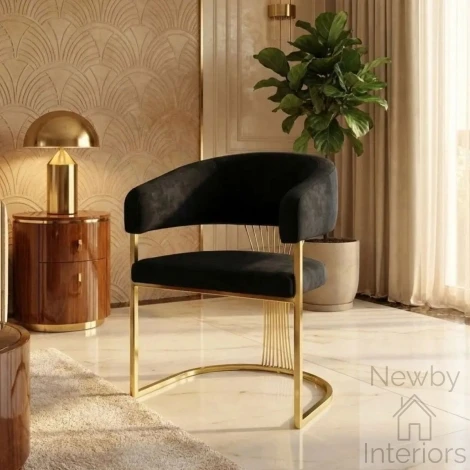 Porado Black & Gold Dining Chair