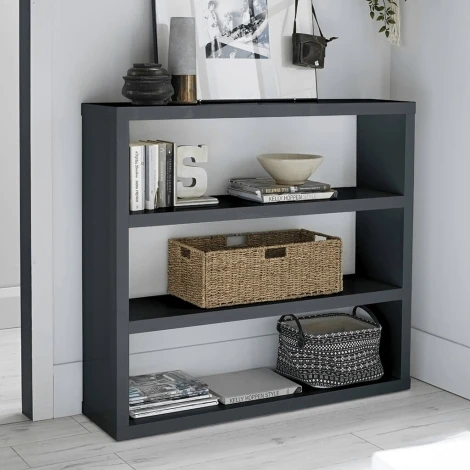 PUROCHARBOOK - Puro High Gloss Bookcase Charcoal