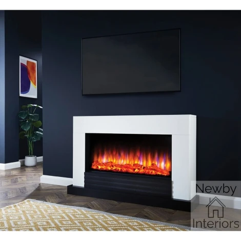 Raby 48" White Electric Fireplace Suite - 2kW