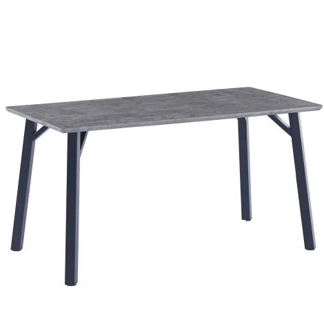 BE-18FTT - Rectangular - 1.8m/180cm - Large - Fixed Top - Dining Table - Grey Concrete Effect Top