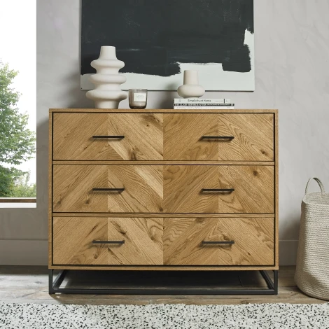 3033-78 - Riva Rustic Oak 3 Drawer Chest