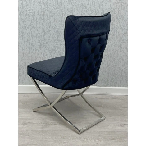 DC853 - Rome Black Velvet, Buttoned Back Chair (Pair)