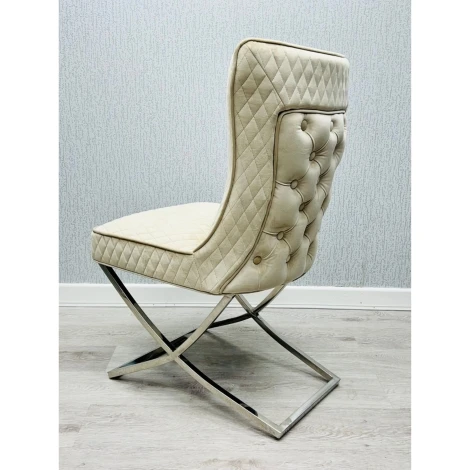 DC854 - Rome Mink Velvet Button Back Chair (Pair)