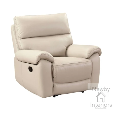 ROC-311-CK - Rocco Chalk Leather Recliner Chair with Arm Cushions