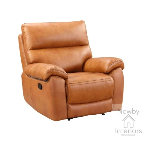 ROC-311-TN - Rocco Tan Leather Recliner Chair with Arm Cushions