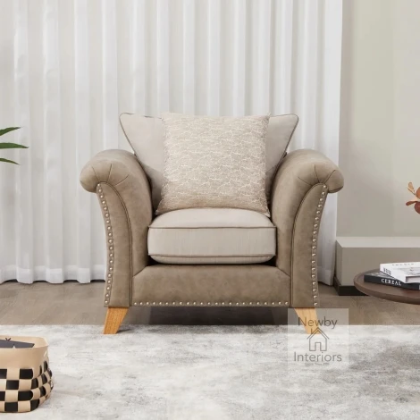 RUSSE-1R-BM-MF - Russe Beige Faux Leather Chair