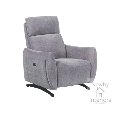 RYD-311E-PR - Ryder Pewter Fabric Electric Power Recliner with Headrest