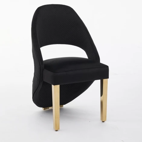 DC2207 - Santorini Black Velvet & Gold Chair (Pair)