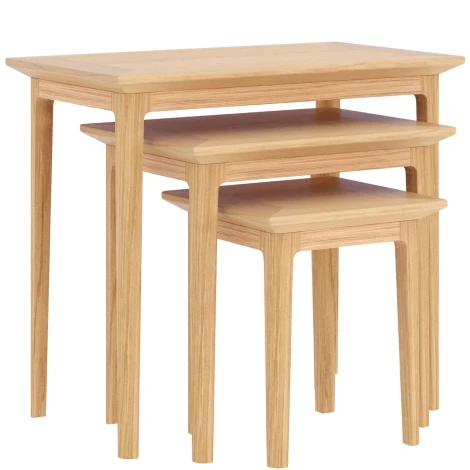 Saxon Oak - Nest of 3 Tables - Clean Lacquer Finish