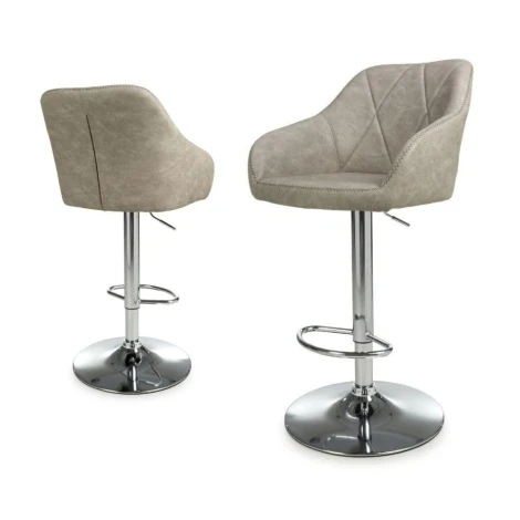 Serena Mink Leather Effect Bar Stool (Pair)