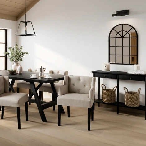 SHASTOWCHA - Shay Stone Winged Dining Chair With Arms