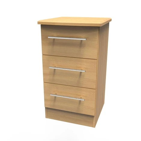 SHE001O - Sherwood - 3 Drawer Locker - Modern Oak Finish