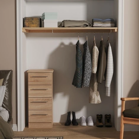 SHE002-BO - Sherwood - 4 Drawer Locker - Bardolino Oak Finish