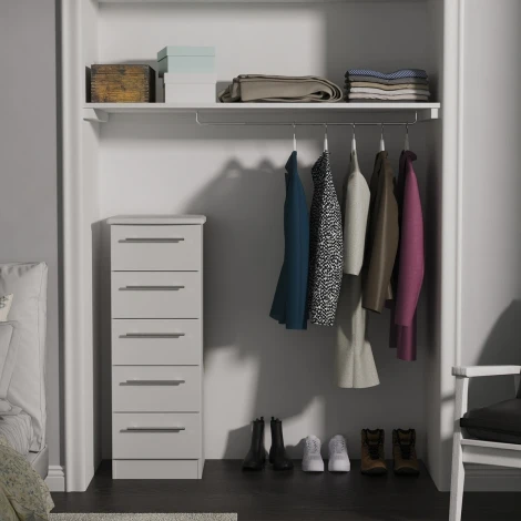 SHE003-GM - Sherwood - 5 Drawer Locker - Grey Matt Finish