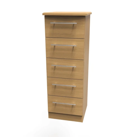 SHE003-O - Sherwood - 5 Drawer Locker - Modern Oak Finish