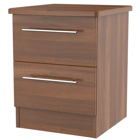 Sherwood - 2 Drawer Bedside Cabinet - Noche Walnut Finish