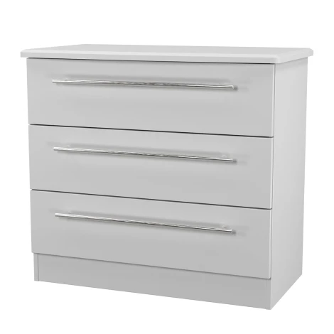 SHE010-GM - Sherwood - Chest of 3 Drawers - Grey Matt Finish