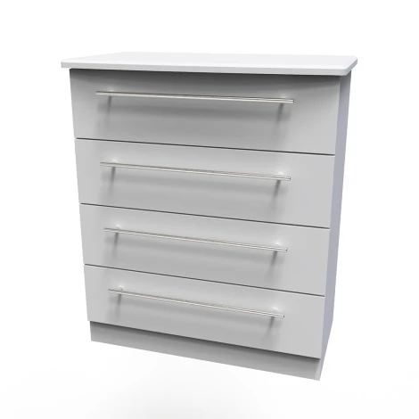 SHE011-GM - Sherwood - Chest of 4 Drawers - Grey Matt Finish