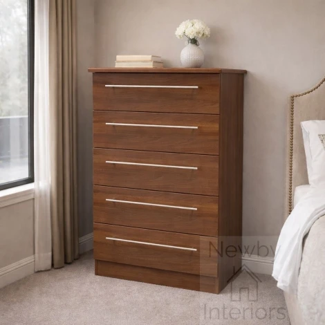 Sherwood Chest of 5 Drawers Noche Walnut