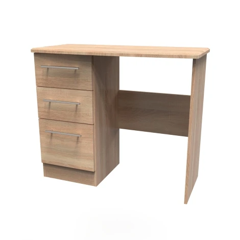 SHE031-BO - Sherwood - Single Pedestal Dressing Table / Vanity Table / Desk - Bardolino Oak Finish