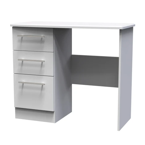 SHE031-GM - Sherwood - Single Pedestal Dressing Table / Vanity Table / Desk - Grey Matt Finish