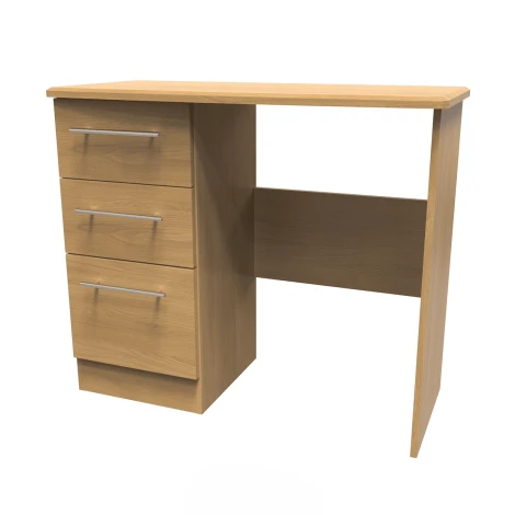 SHE031-O - Sherwood - Single Pedestal Dressing Table / Vanity Table / Desk - Modern Oak Finish