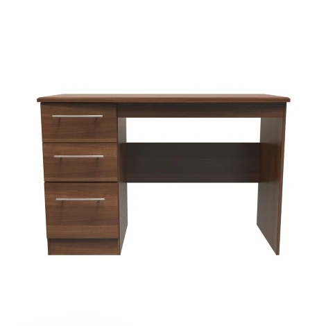 Sherwood - Single Pedestal Desk / Vanity Table - Noche Walnut Finish