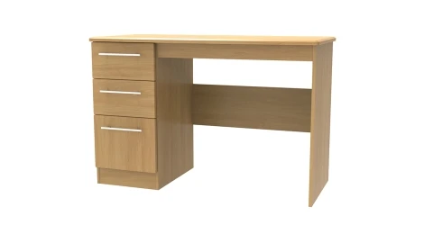 SHE032O - Sherwood - Single Pedestal Desk / Vanity Table - Modern Oak Finish
