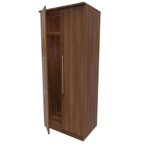 Sherwood - 2 Door Double Plain Wardrobe - Noche Walnut Finish