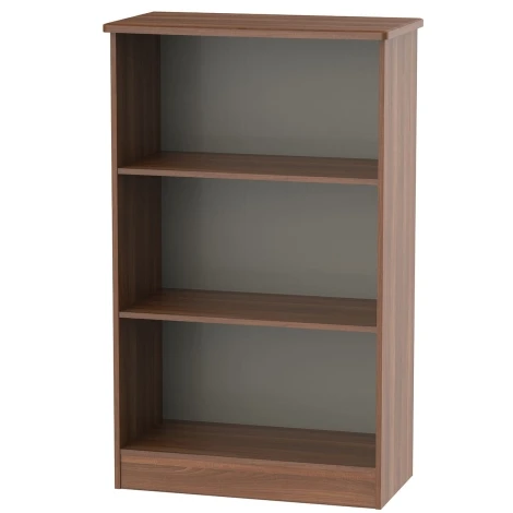 SHE092-N - Sherwood - 2 Open Shelves Bookcase - Noche Walnut Finish