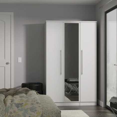 SHE137-GM - Sherwood - 3 Door Mirror Robe - Grey Matt Finish