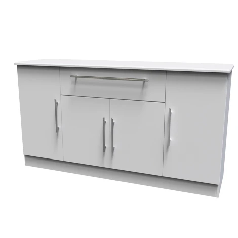 SHE207-GM - Sherwood - Wide 2 Door 3 Drawer Storage Unit - Grey Matt Finish