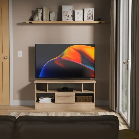 SHE210-BO - Sherwood - Open TV Unit - Bardolino Oak Finish