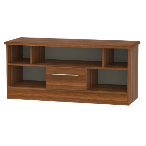 SHE210-N - Sherwood - Open TV Unit - Noche Walnut Finish