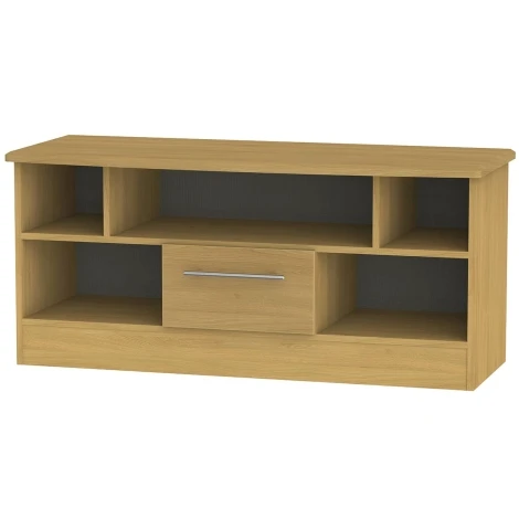 SHE210O - Sherwood - Open TV Unit - Modern Oak Finish