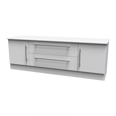 SHE211-GM - Sherwood - Wide 2 Door 2 Drawer TV Unit - Grey Matt Finish