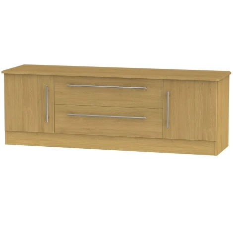 SHE211-O - Sherwood - Wide 2 Door 2 Drawer TV Unit - Modern Oak Finish
