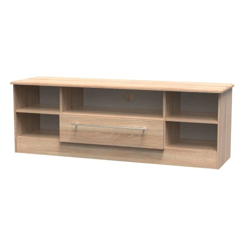 SHE212-BO - Sherwood - Open Wide TV Unit - Bardolino Oak Finish