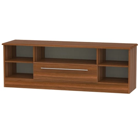 SHE212-N - Sherwood - Open Wide TV Unit - Noche Walnut Finish