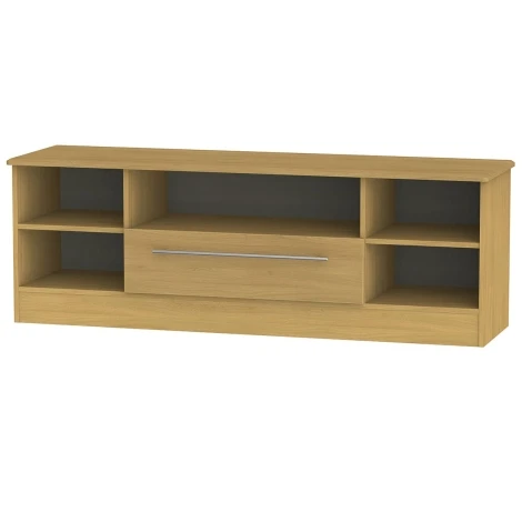 SHE212-O - Sherwood - Open Wide TV Unit - Modern Oak Finish