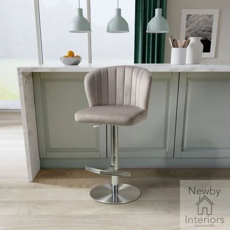 Sigma Mink Brushed Velvet Bar Stool