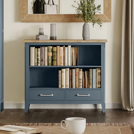 Signature Blue Low Bookcase