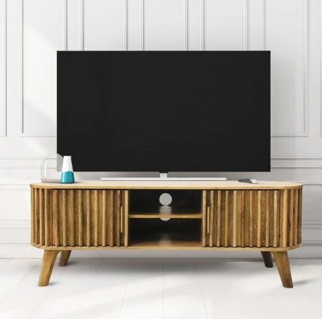 Slated Mango Tv Unit 135 cm