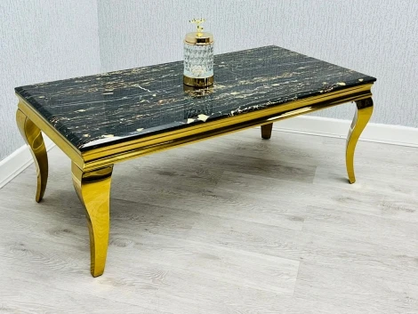 MCT1065 - Sofia - Black & Gold Marble Top Coffee Table with Gold Legs