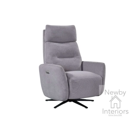 SOL-306E-PR - Solo Pewter Fabric Swivel Electric Power Recliner