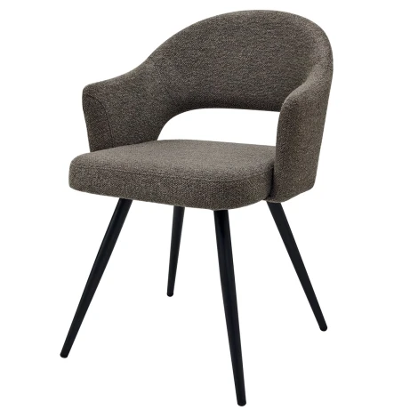 H2080-09-BRW - Sterling - Brown Boucle Fabric Chair with Black Legs (Pair)