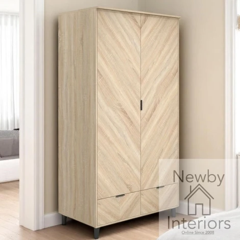 STOCKHCHEVROBE2D* - Stockholm Chevron 2 Door Wardrobe 