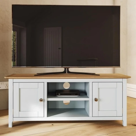 TABTVUWH - Taberno Large 2 Door TV Unit - Linen