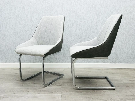 DC871 - Tenerife Light Grey Fabric Chair (Pair)